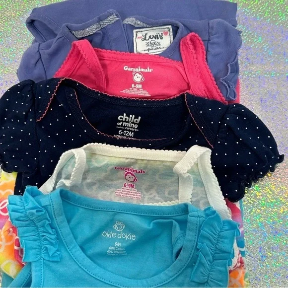 Girls Summer Clothes Size 6-9, 6-12 Months Lot of 9 Tops Shorts Pants 1 Piece - Picture 8 of 10
